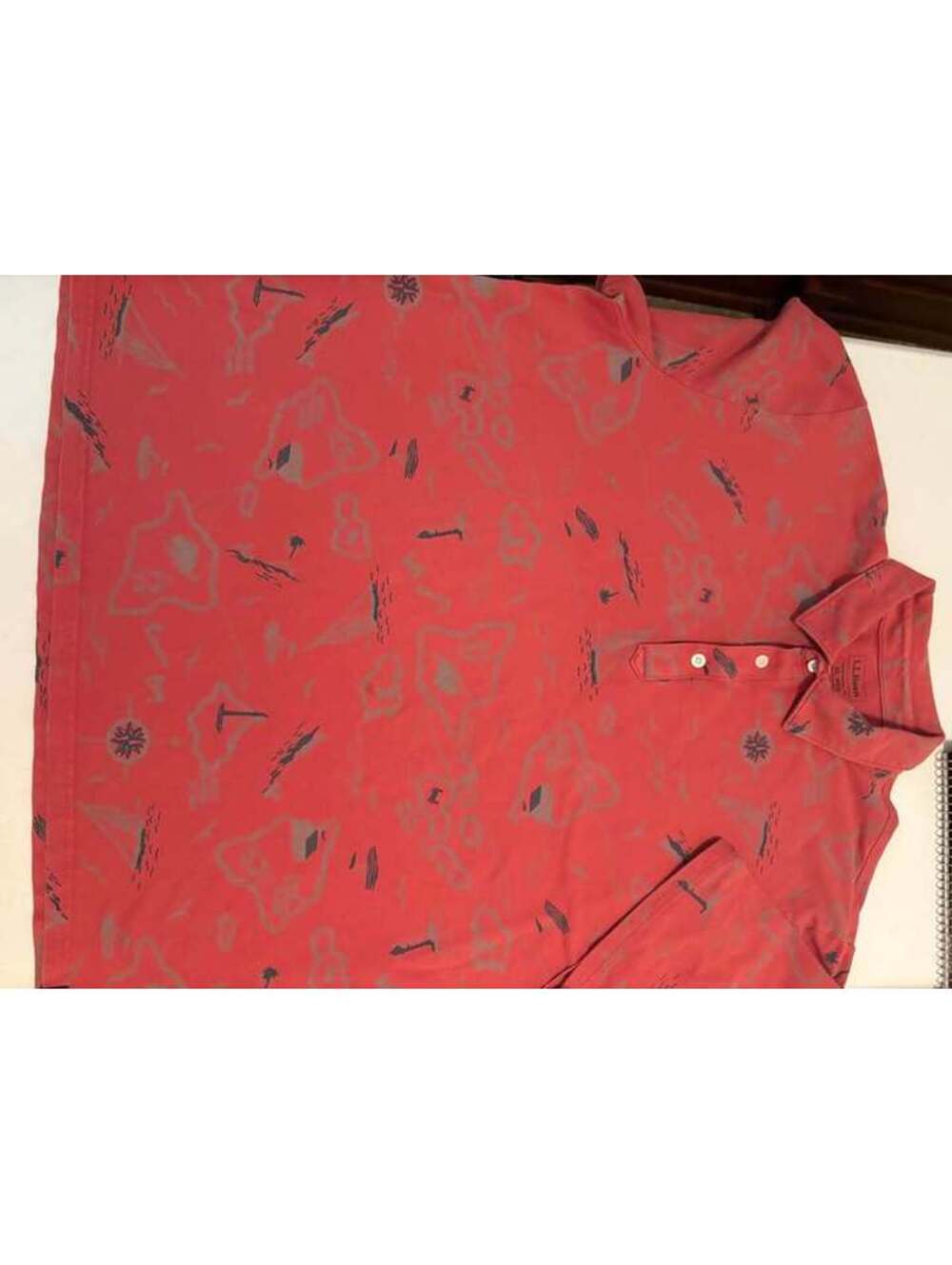 L.L.Bean Men’s XL Regular Traditional Fit Red Polo Shirt 97% Cotton Stretch